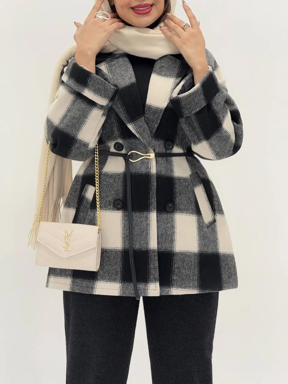 3568-کت چهارخونه شکلات